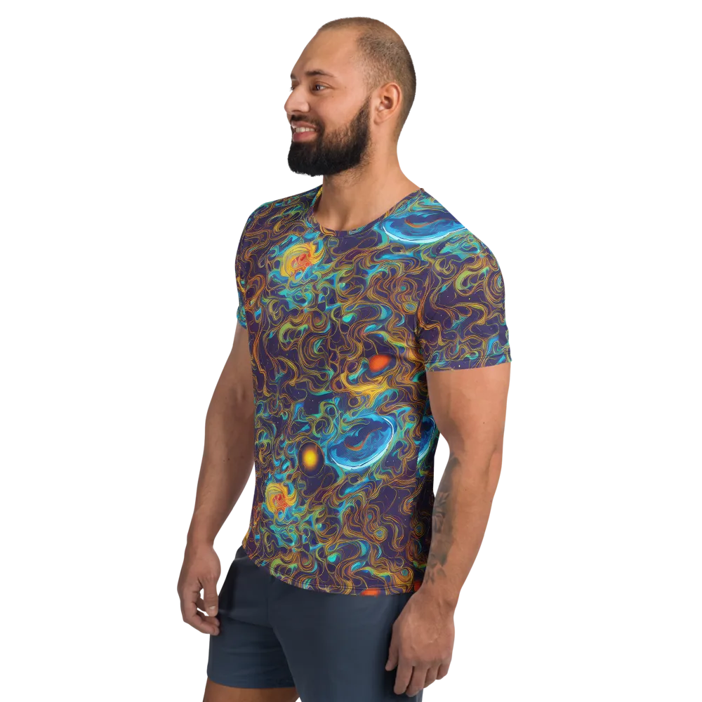 Indigo Gravity on Men's Athletic T-Shirt — Left