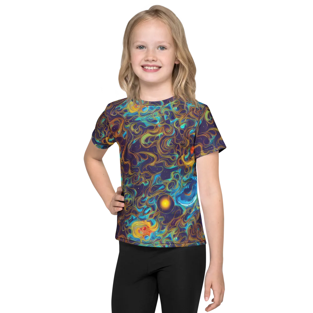 Indigo Gravity on Kids Crew Neck T-Shirt — Front