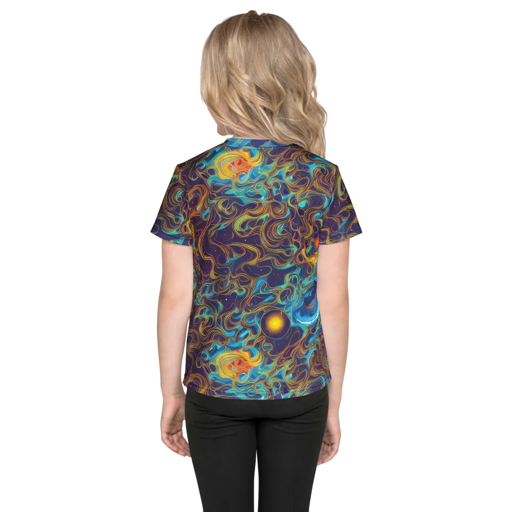 Indigo Gravity on Kids Crew Neck T-Shirt — Back
