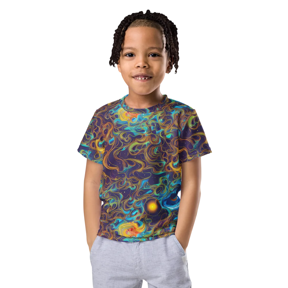 Indigo Gravity on Kids Crew Neck T-Shirt — Front