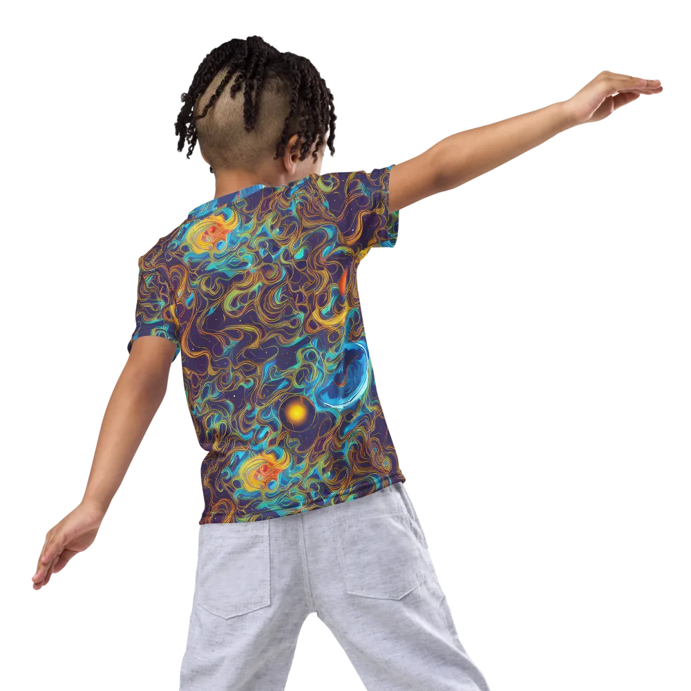 Indigo Gravity on Kids Crew Neck T-Shirt — Back