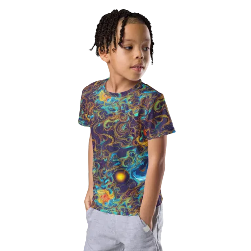 Indigo Gravity on a Kids Crew Neck T-Shirt