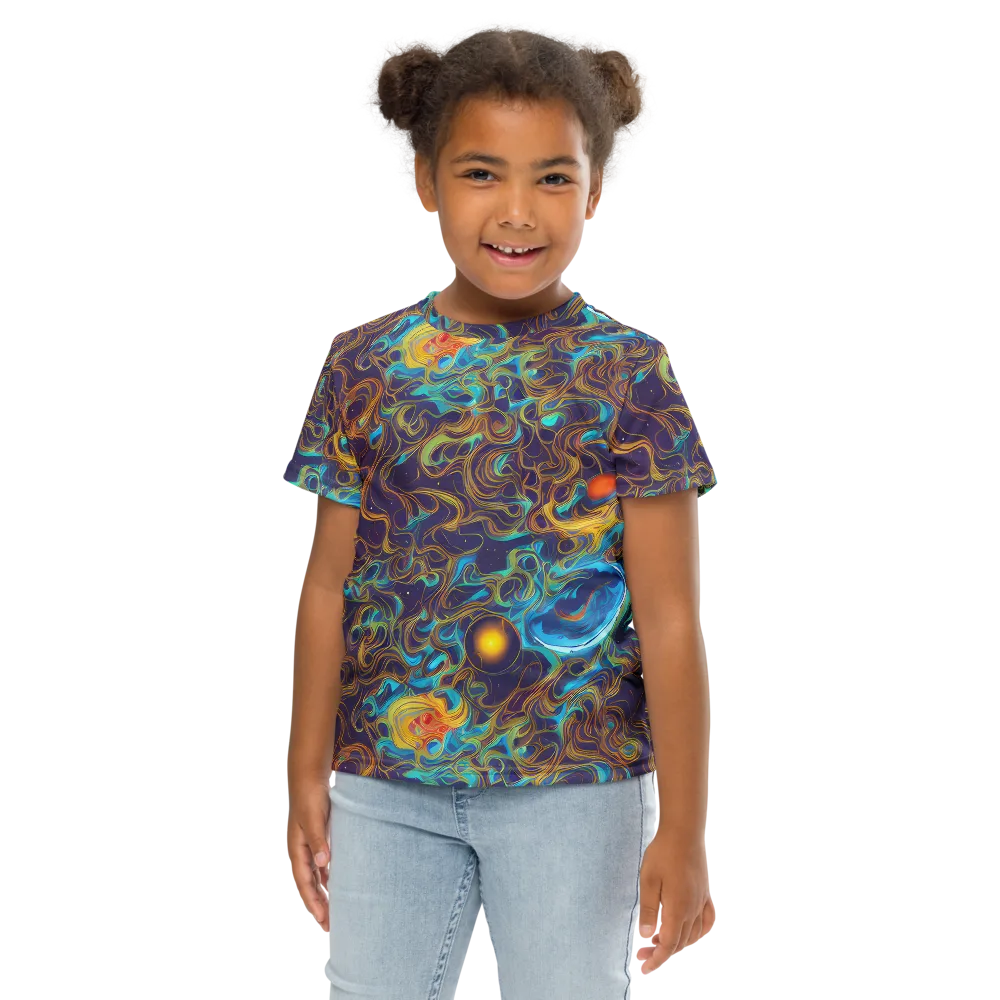 Indigo Gravity on Kids Crew Neck T-Shirt — Front