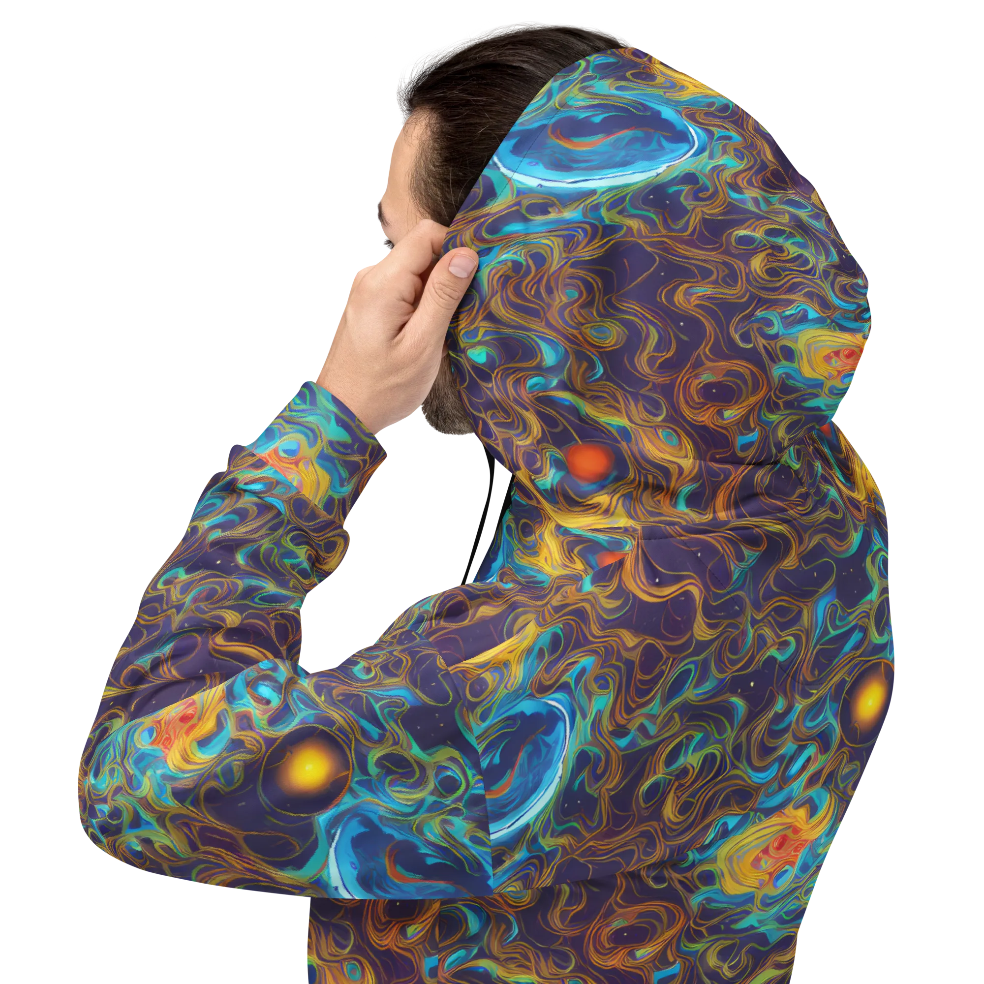 Indigo Gravity on Hoodie — Back