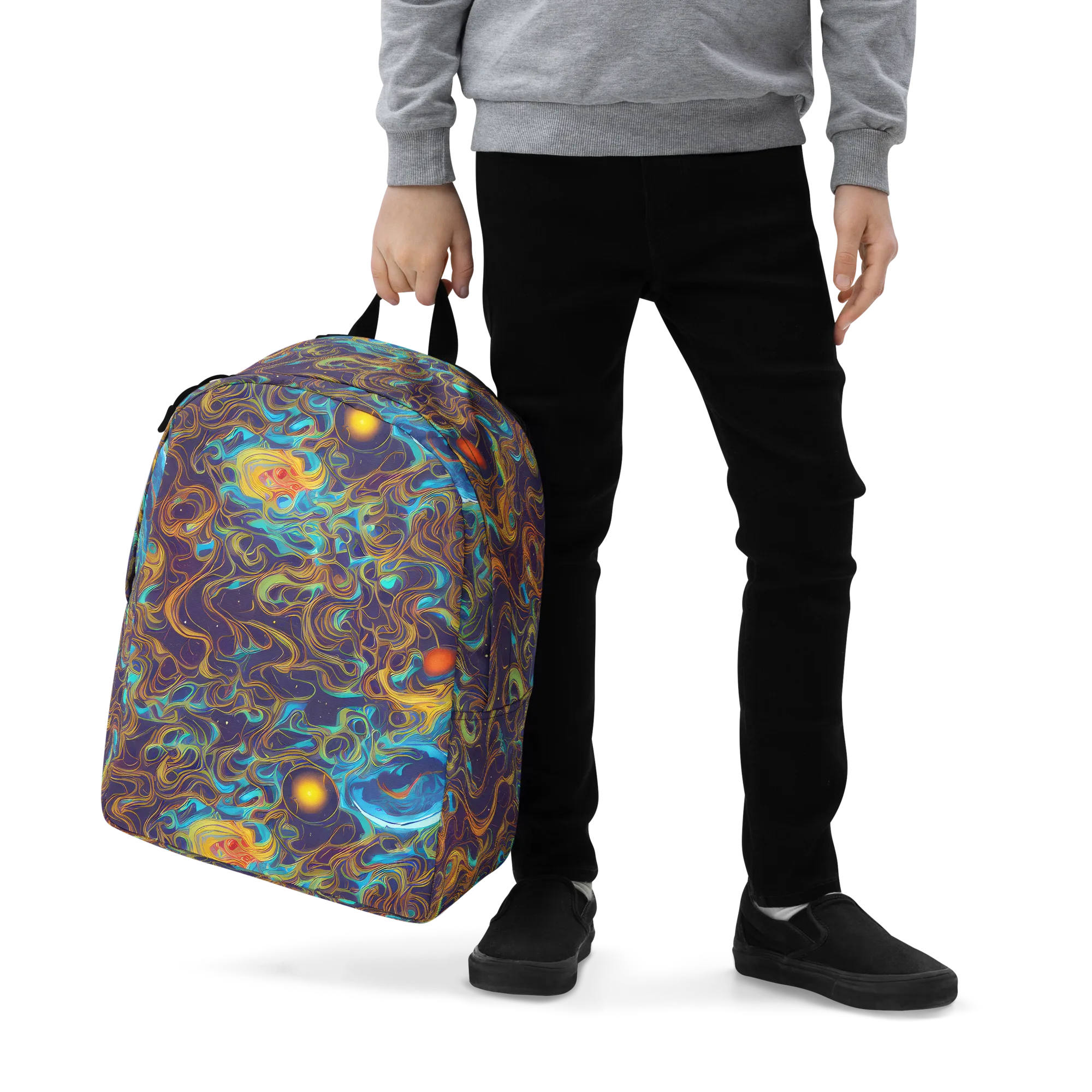 Indigo Gravity on Minimalist Backpack — Zoomed-in