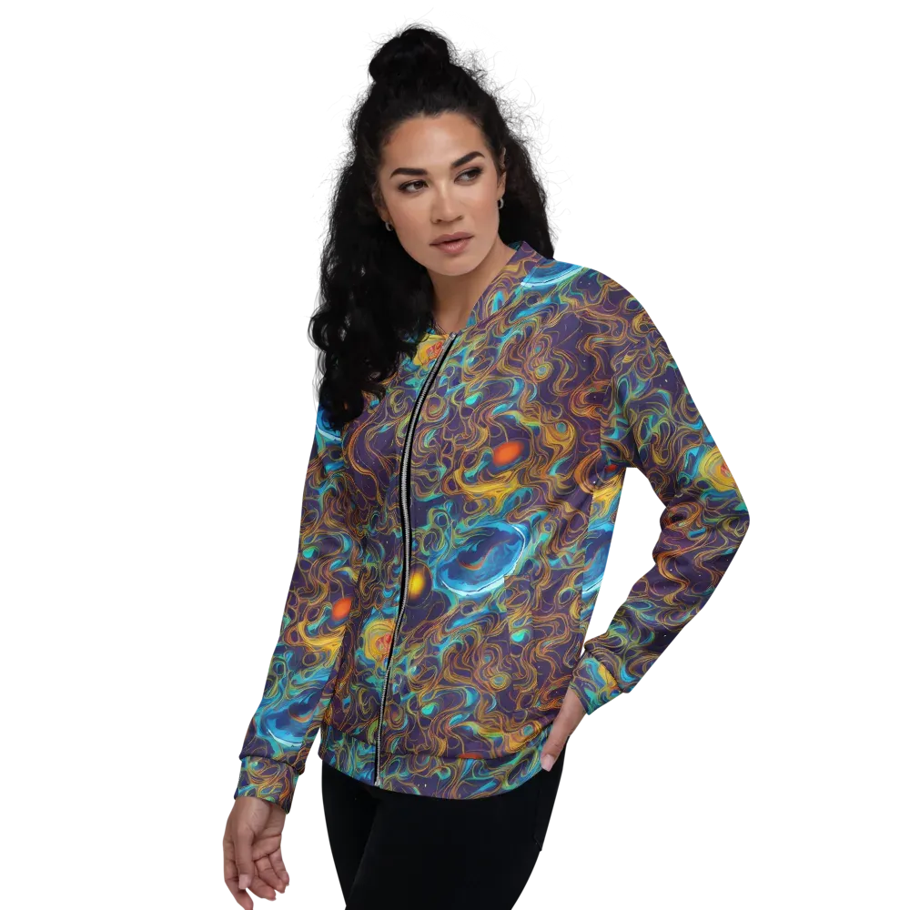 Indigo Gravity on Bomber Jacket — Left