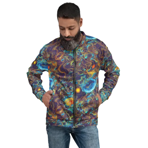 Indigo Gravity on a Bomber Jacket