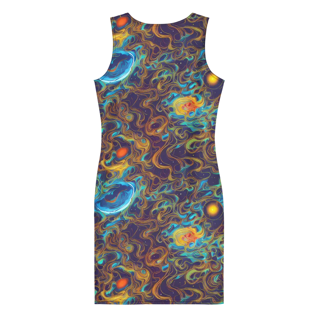 Indigo Gravity on Bodycon Dress — Back
