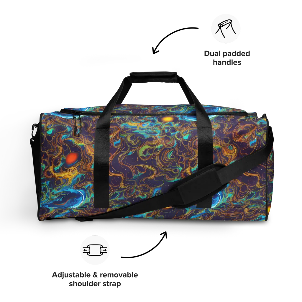 Indigo Gravity on Duffle Bag — Front