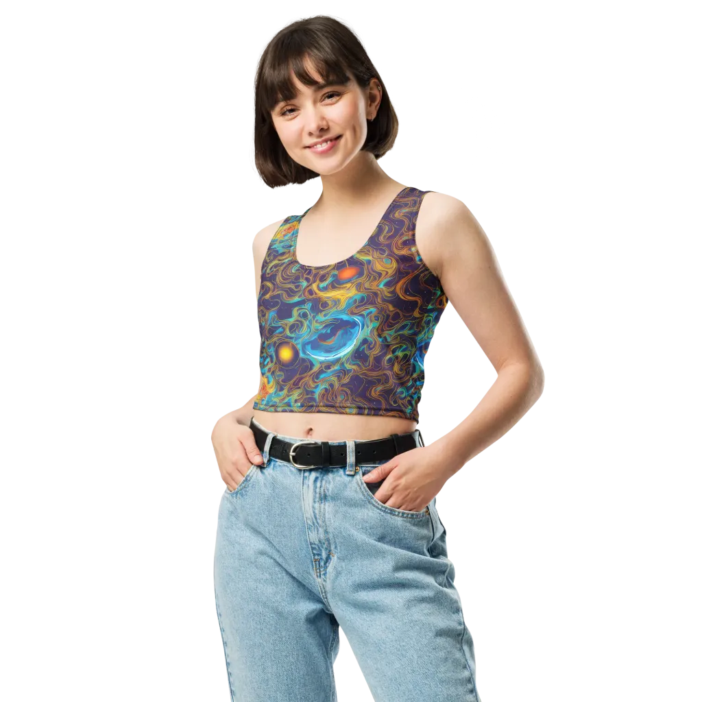 Indigo Gravity on Crop Top — Front