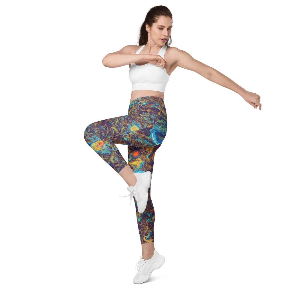 Indigo Gravity on Leggings with Pockets — Left Front