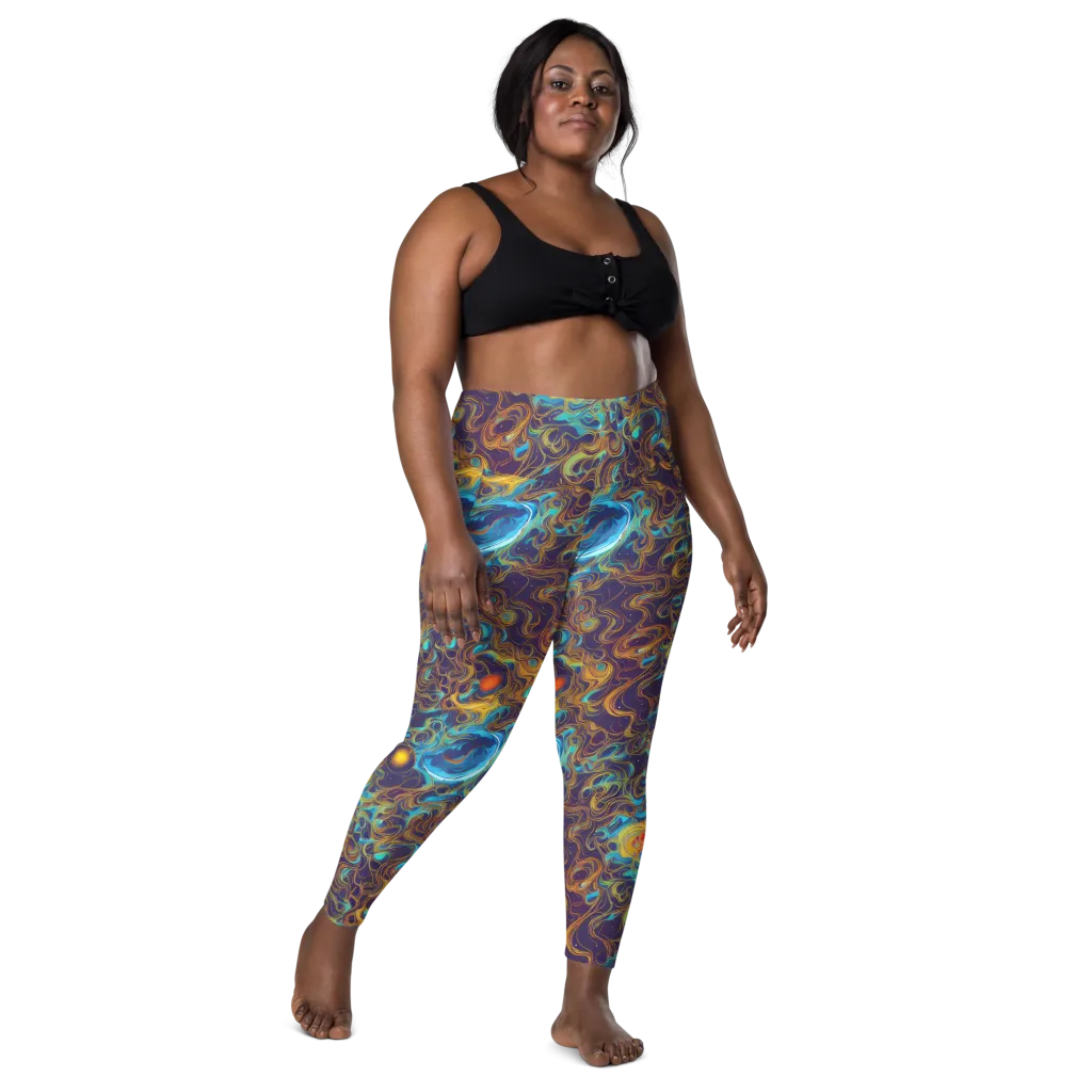 Indigo Gravity on Leggings with Pockets — Front