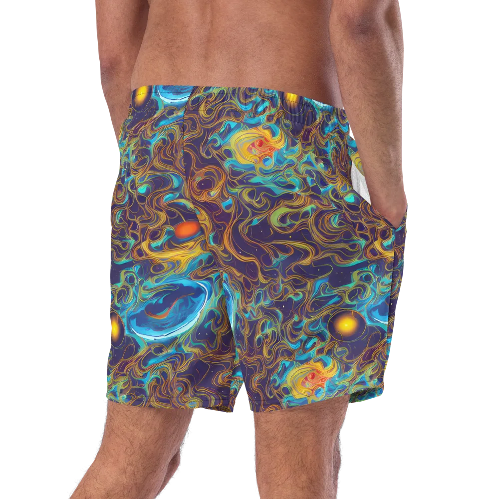 Indigo Gravity on Swim Trunks — Right Back