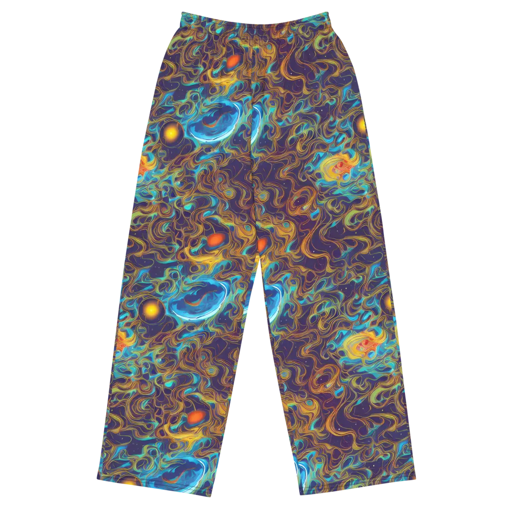 Indigo Gravity on Wide-Leg Pants — Front