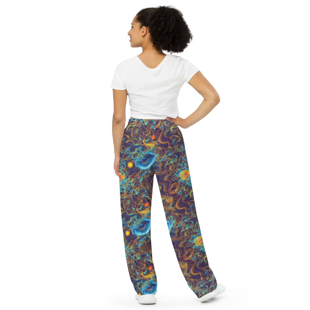 Indigo Gravity on Wide-Leg Pants — Back
