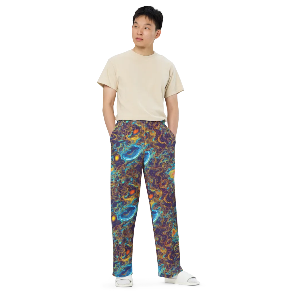 Indigo Gravity on Wide-Leg Pants — Front