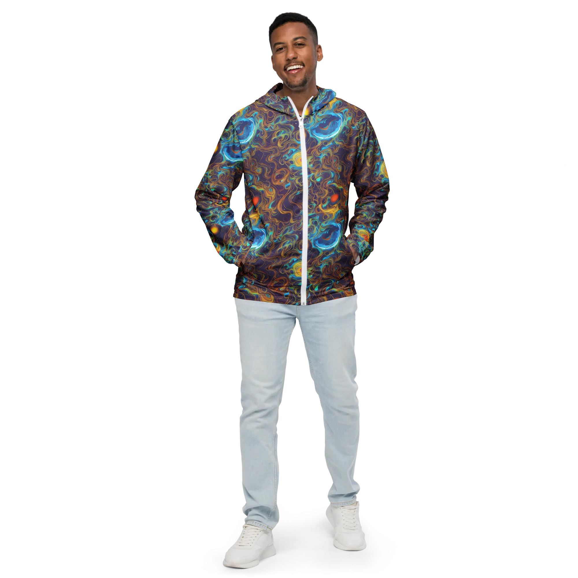 Indigo Gravity on Men's Windbreaker — Front