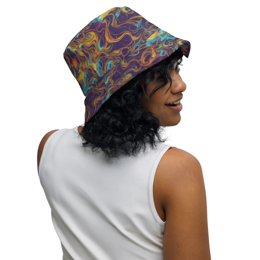 Indigo Gravity on Reversible Bucket Hat — Right Outside