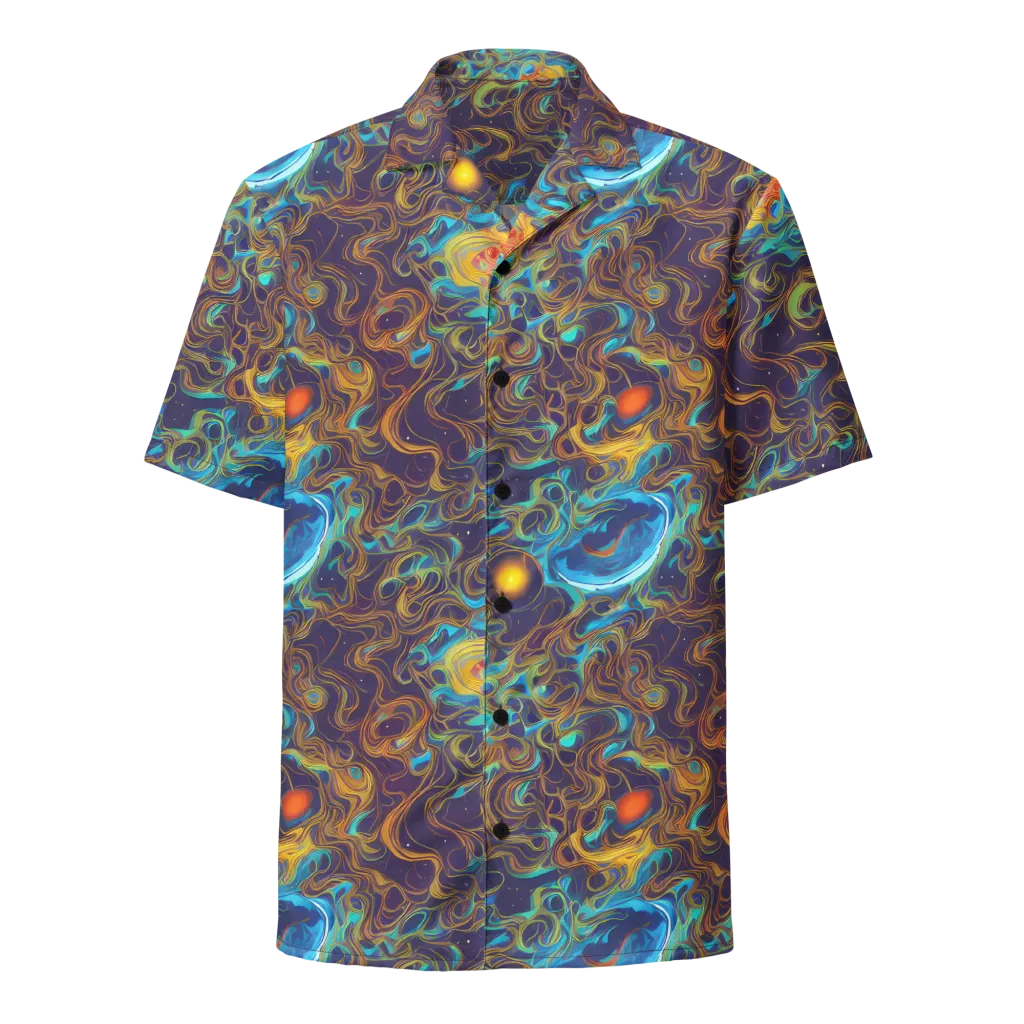 Indigo Gravity on Button Shirt — Front