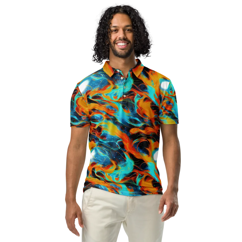 Ember Ocean on Men's Slim Fit Polo Shirt — Front