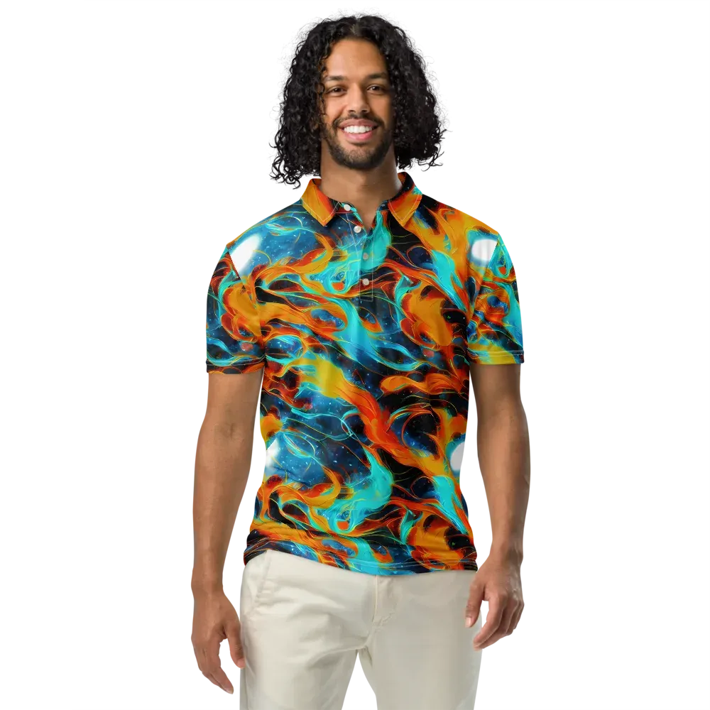 Ember Ocean on Men's Slim Fit Polo Shirt — Front