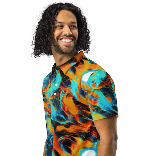 Ember Ocean on a Men's Slim Fit Polo Shirt