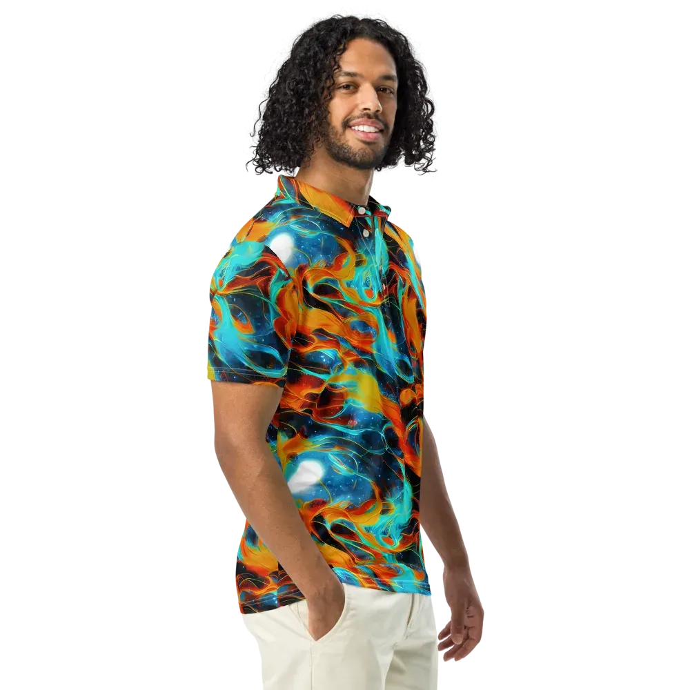 Ember Ocean on Men's Slim Fit Polo Shirt — Right Front