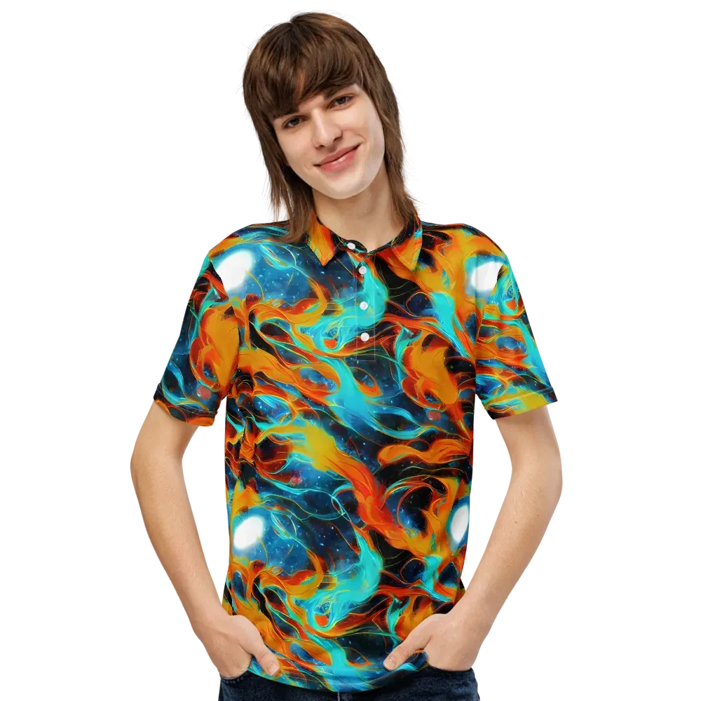 Ember Ocean on Men's Slim Fit Polo Shirt — Front