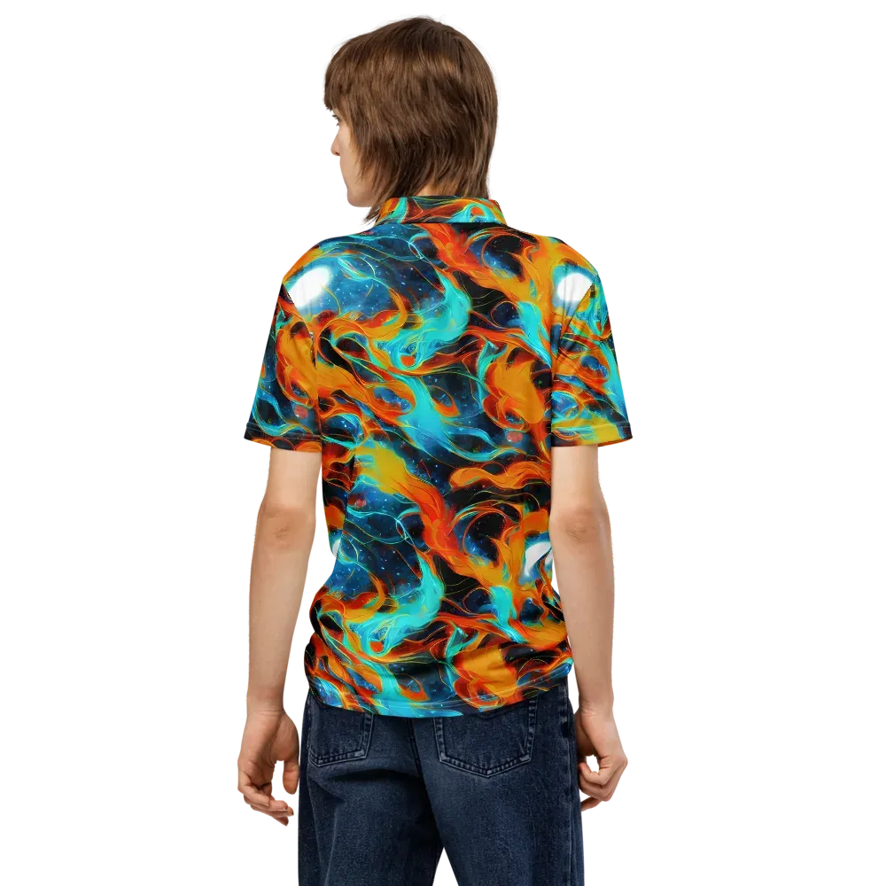 Ember Ocean on Men's Slim Fit Polo Shirt — Back