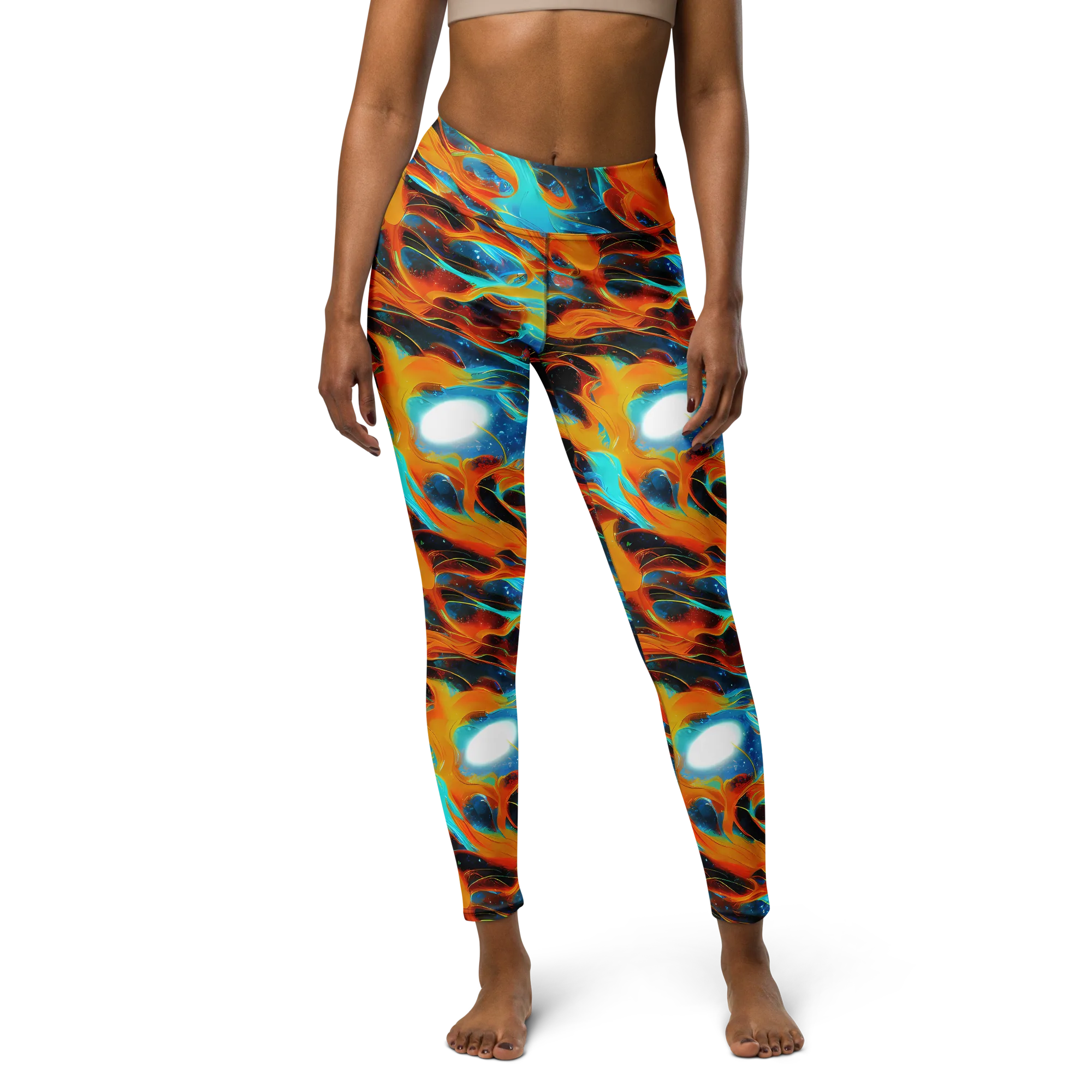 Ember Ocean on Yoga Leggings — Front