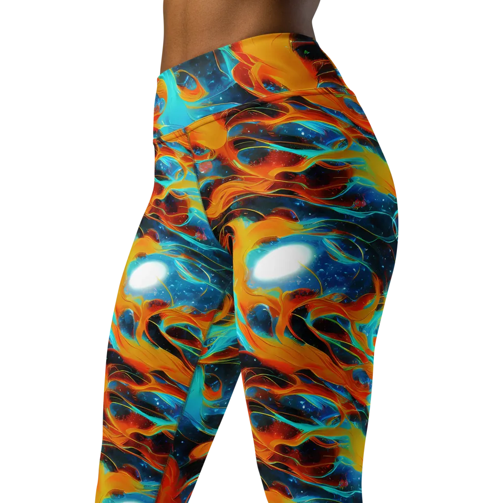 Ember Ocean on Yoga Leggings — Left Front