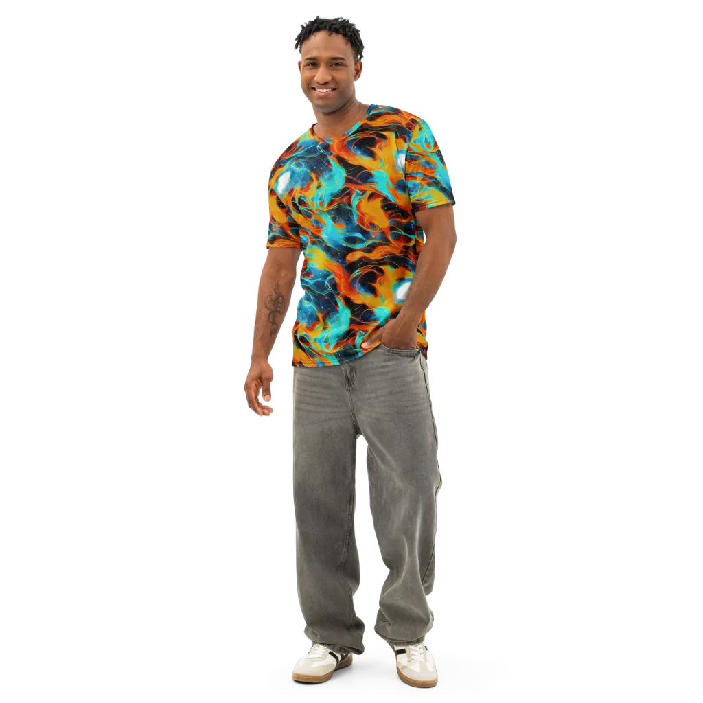 Ember Ocean on Men's Cotton Crew Neck T-Shirt — Front
