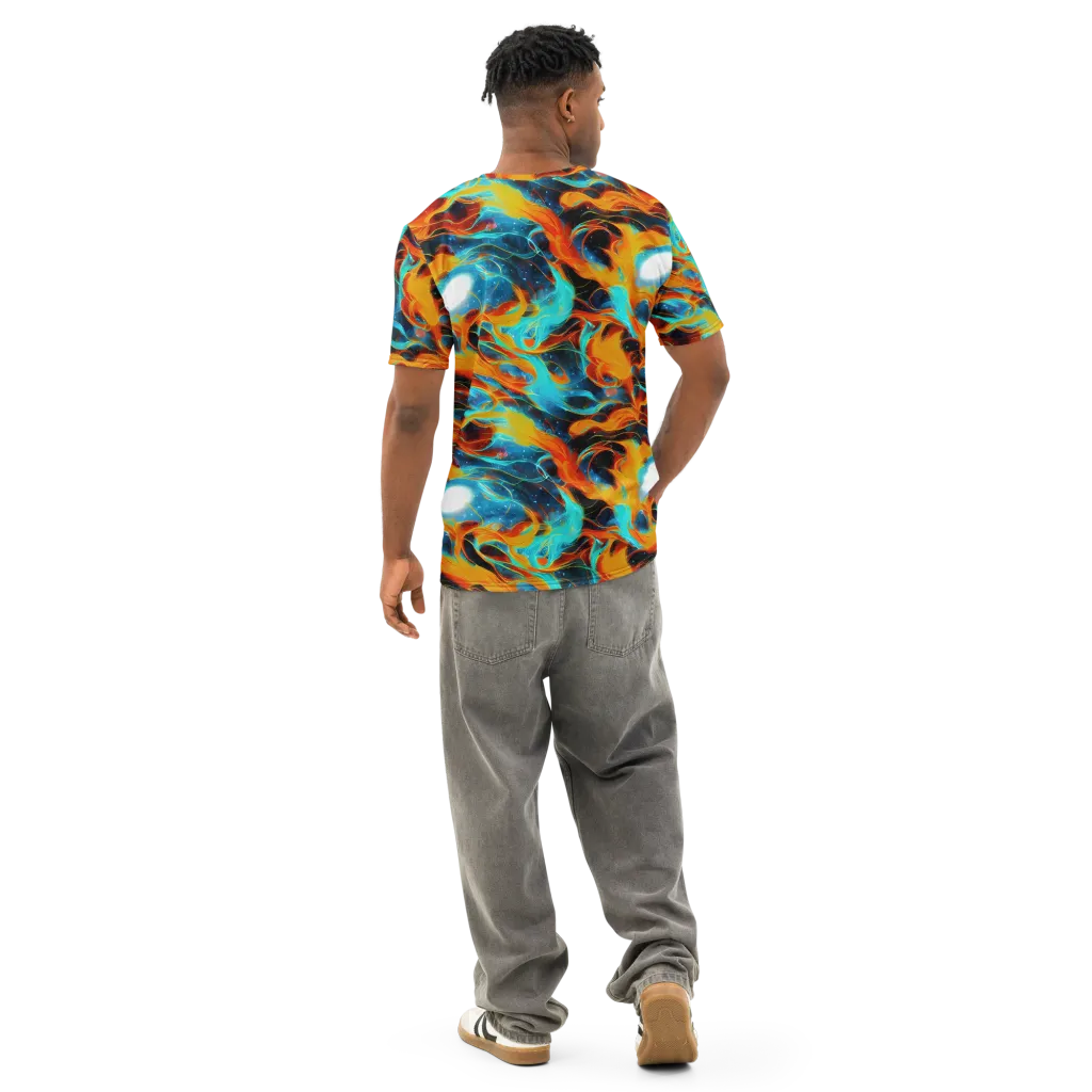 Ember Ocean on Men's Cotton Crew Neck T-Shirt — Back