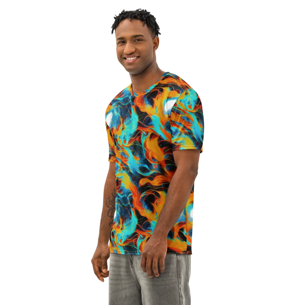 Ember Ocean on Men's Cotton Crew Neck T-Shirt — Left Front