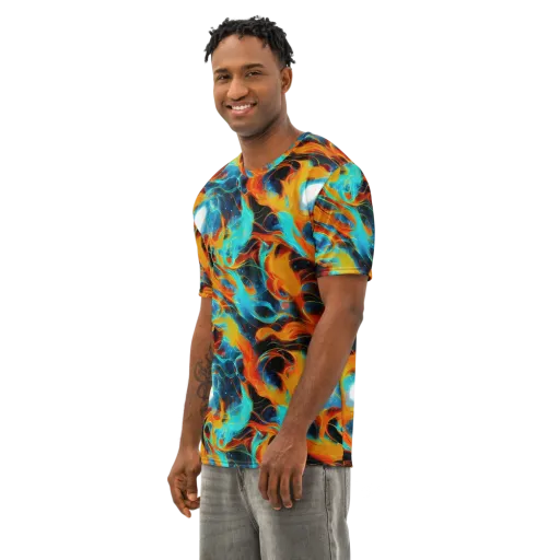 Ember Ocean on a Men's Cotton Crew Neck T-Shirt