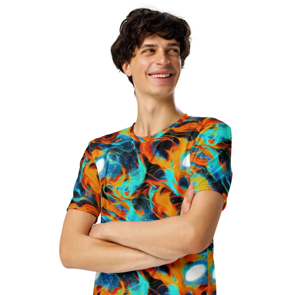 Ember Ocean on Men's Crew Neck T-Shirt — Left Front