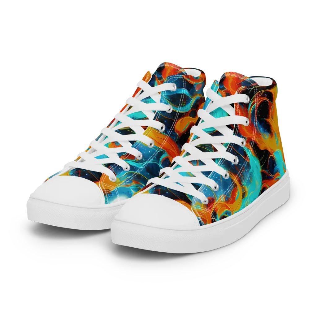 Ember Ocean on Women's High Top Canvas Shoes — Left Front