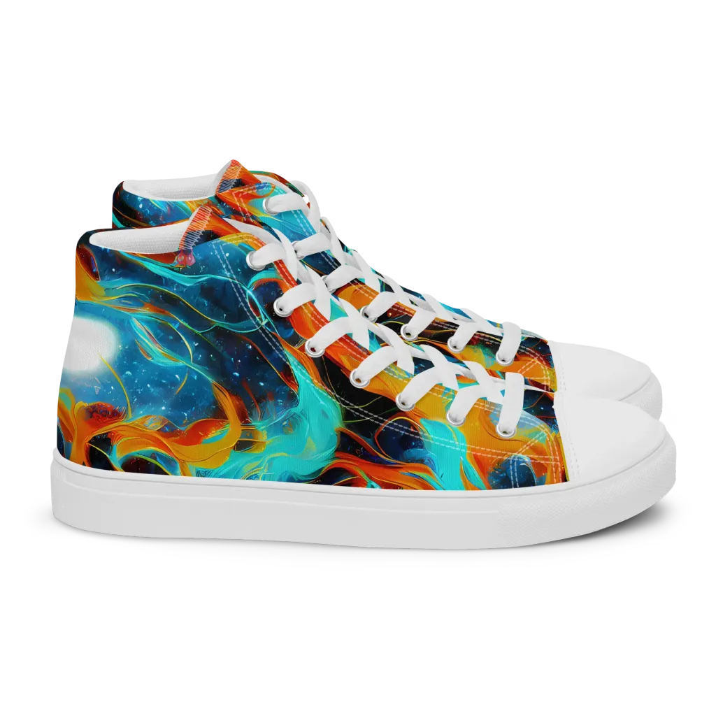 Ember Ocean on Women's High Top Canvas Shoes — Right