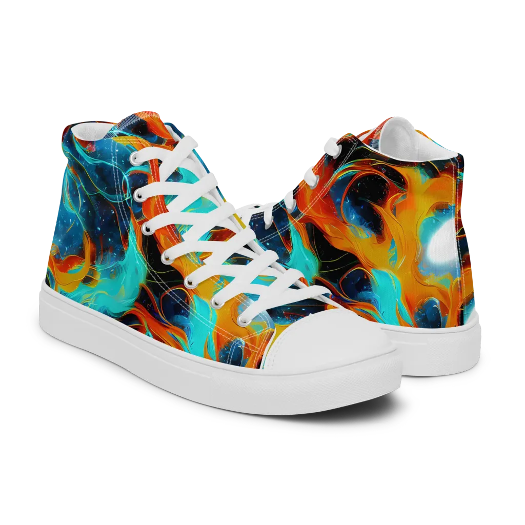 Ember Ocean on Women's High Top Canvas Shoes — Right