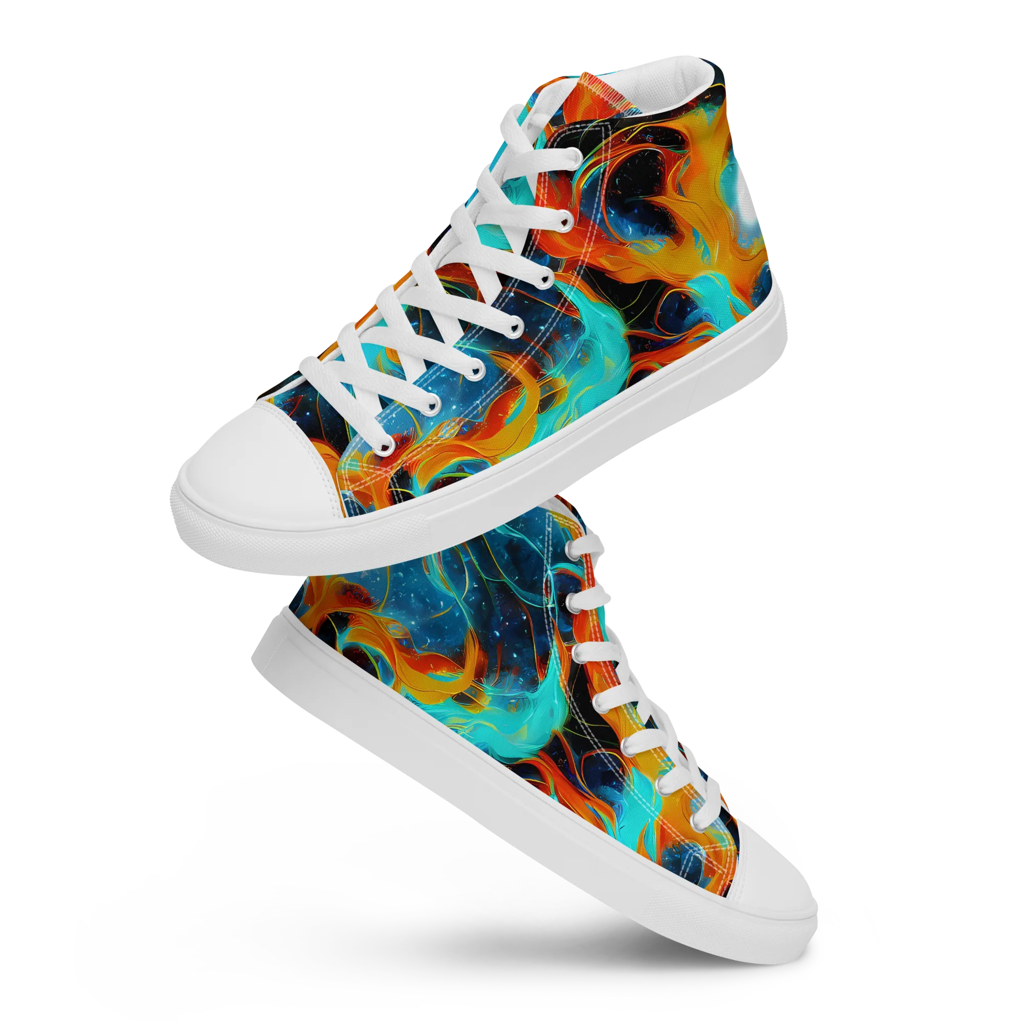 Ember Ocean on Women's High Top Canvas Shoes — Front