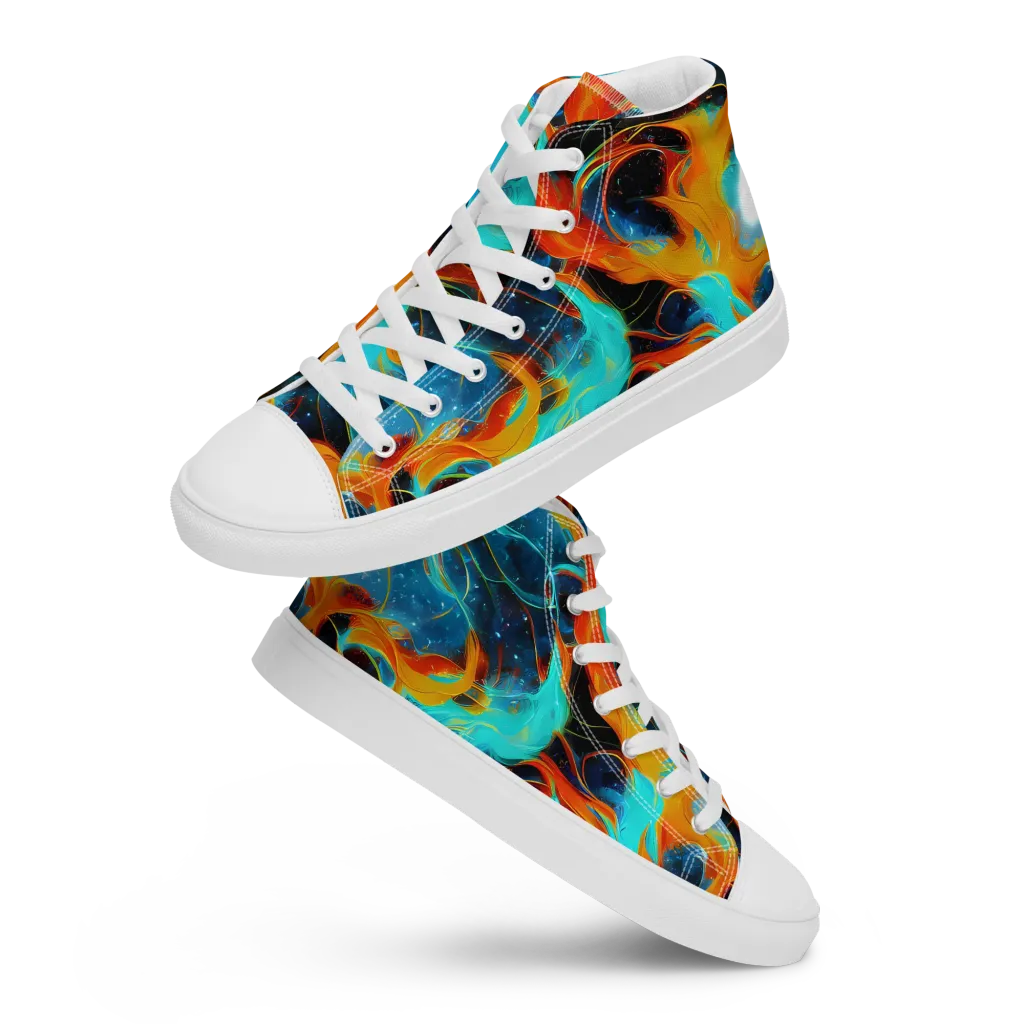 Ember Ocean on Women's High Top Canvas Shoes — Front