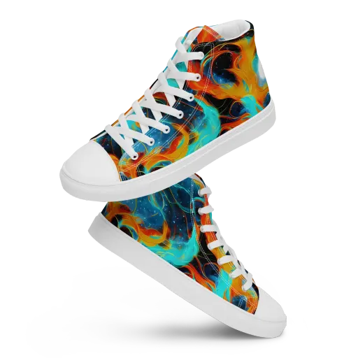 Ember Ocean on a Women's High Top Canvas Shoes