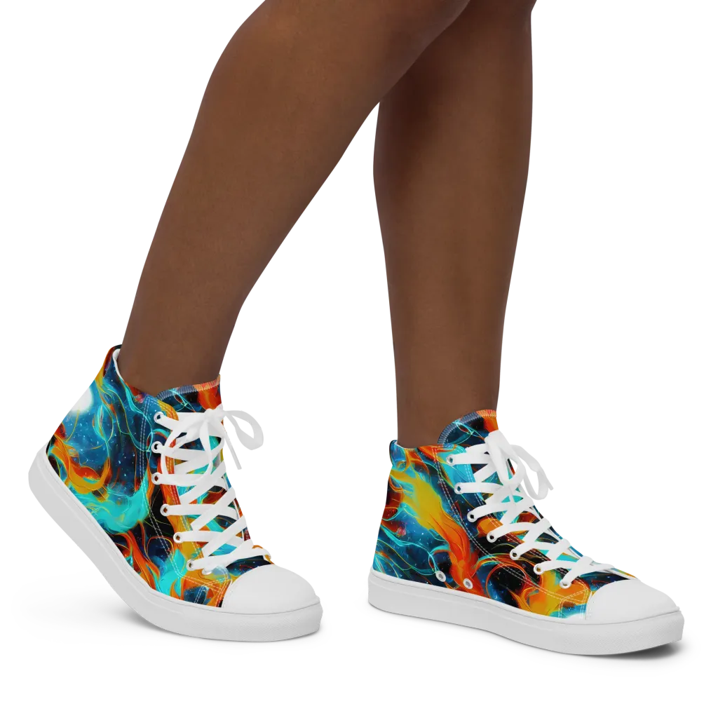 Ember Ocean on Women's High Top Canvas Shoes — Right