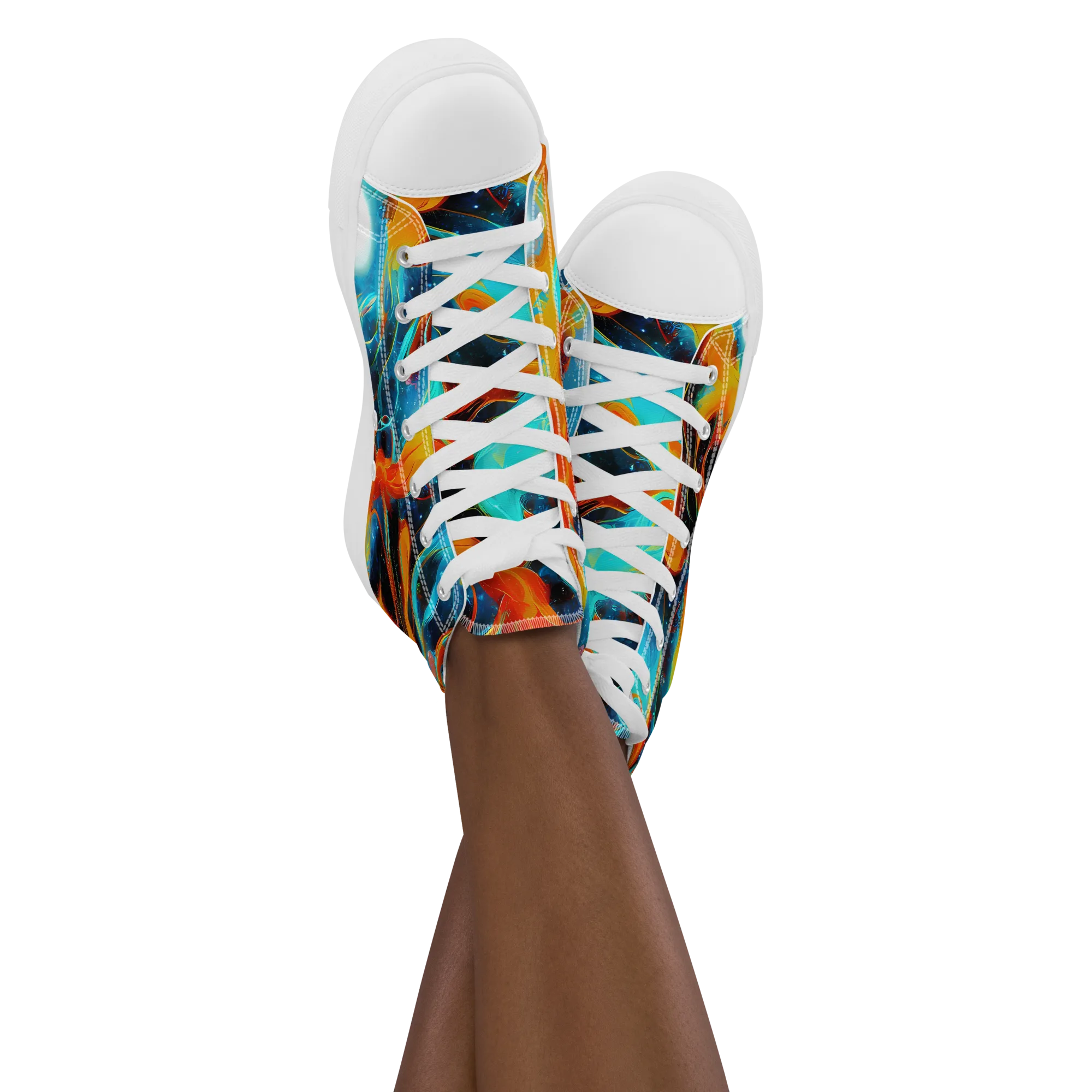 Ember Ocean on Women's High Top Canvas Shoes — Front