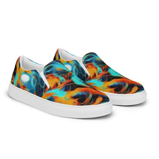 Ember Ocean on a Men's Slip-On Canvas Shoes