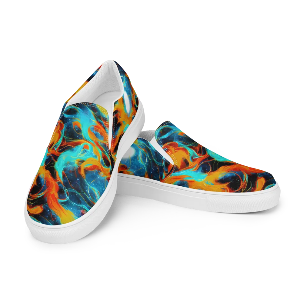 Ember Ocean on Men's Slip-On Canvas Shoes — Left Front