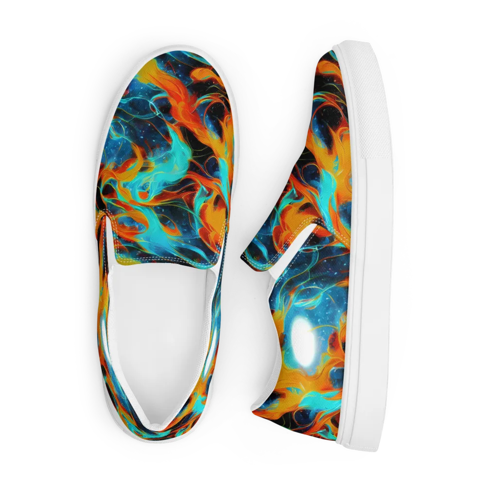 Ember Ocean on Men's Slip-On Canvas Shoes — Front