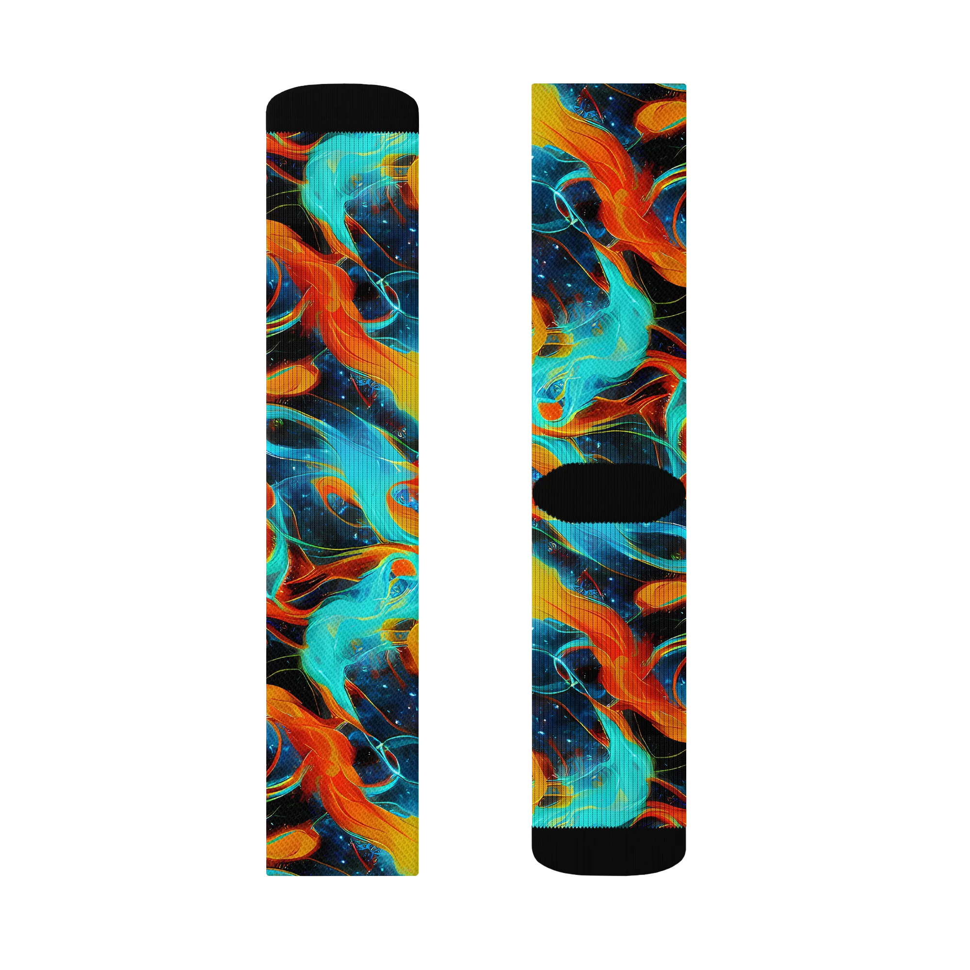 Ember Ocean on Socks — Left Sock