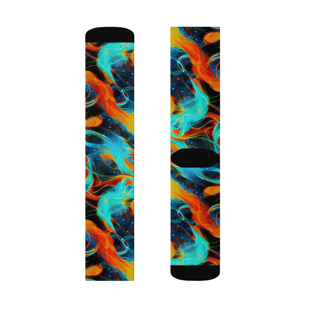 Ember Ocean on Socks — Right Sock