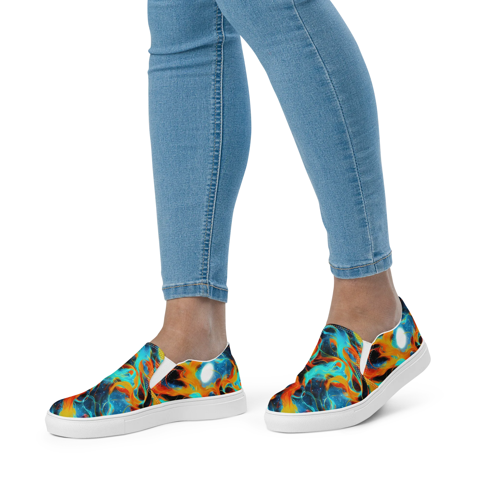 Ember Ocean on Women's Slip-On Canvas Shoes — Front